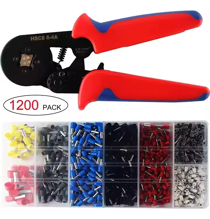 Kit Crimpadora Terminales Electricos 1200 Piezas foto 3