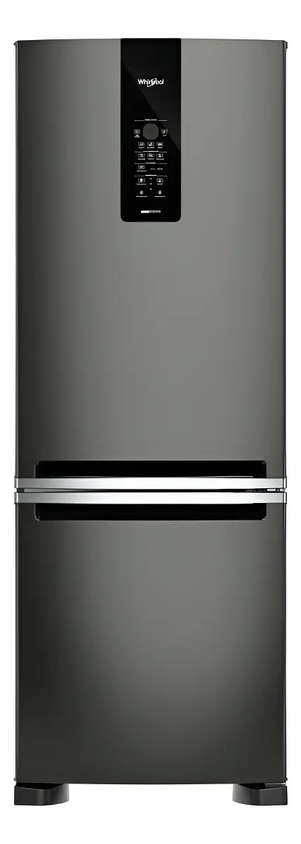 Nevera con freezer inverter Whirlpool Bottom Mount WRE59CETWW color negro con capacidad de 484L